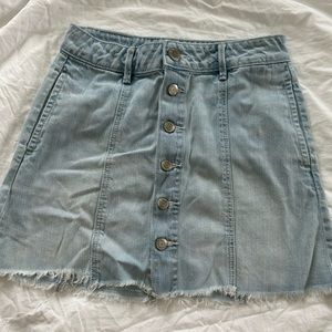 Frayed jean skirt